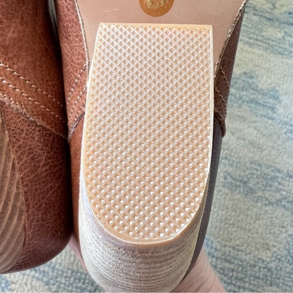 JEFFREY CAMPBELL MULES Western Ibiza Brown Leather Stack Heel Booties Size 8.5 - Picture 7 of 13